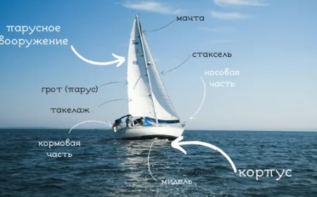 Основные части парусной яхты